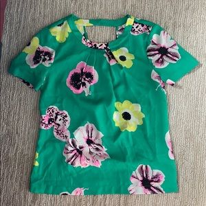 Green floral J. Crew Factory top size 00